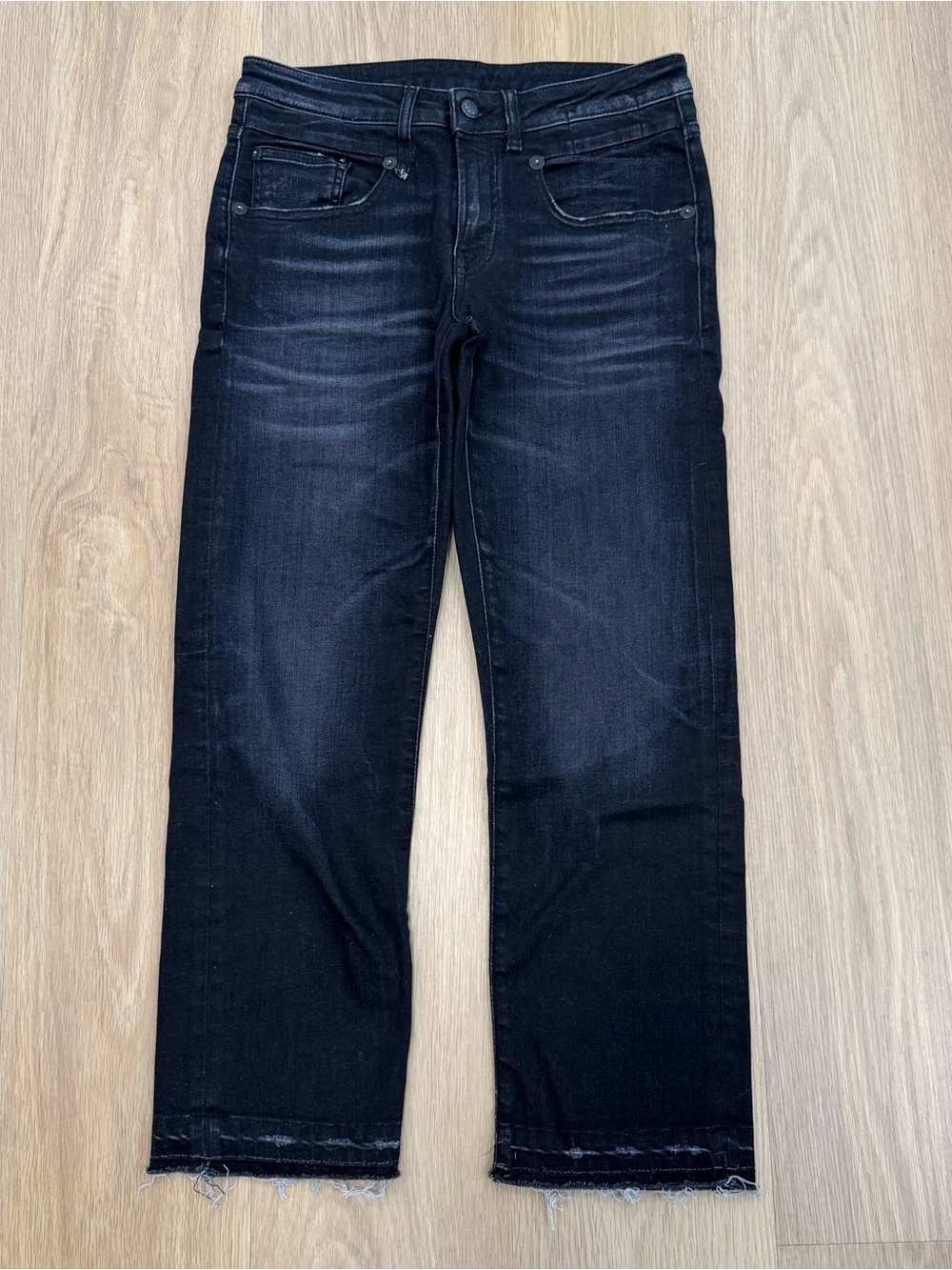R13 Women’s Black Washed boy Straight Jeans